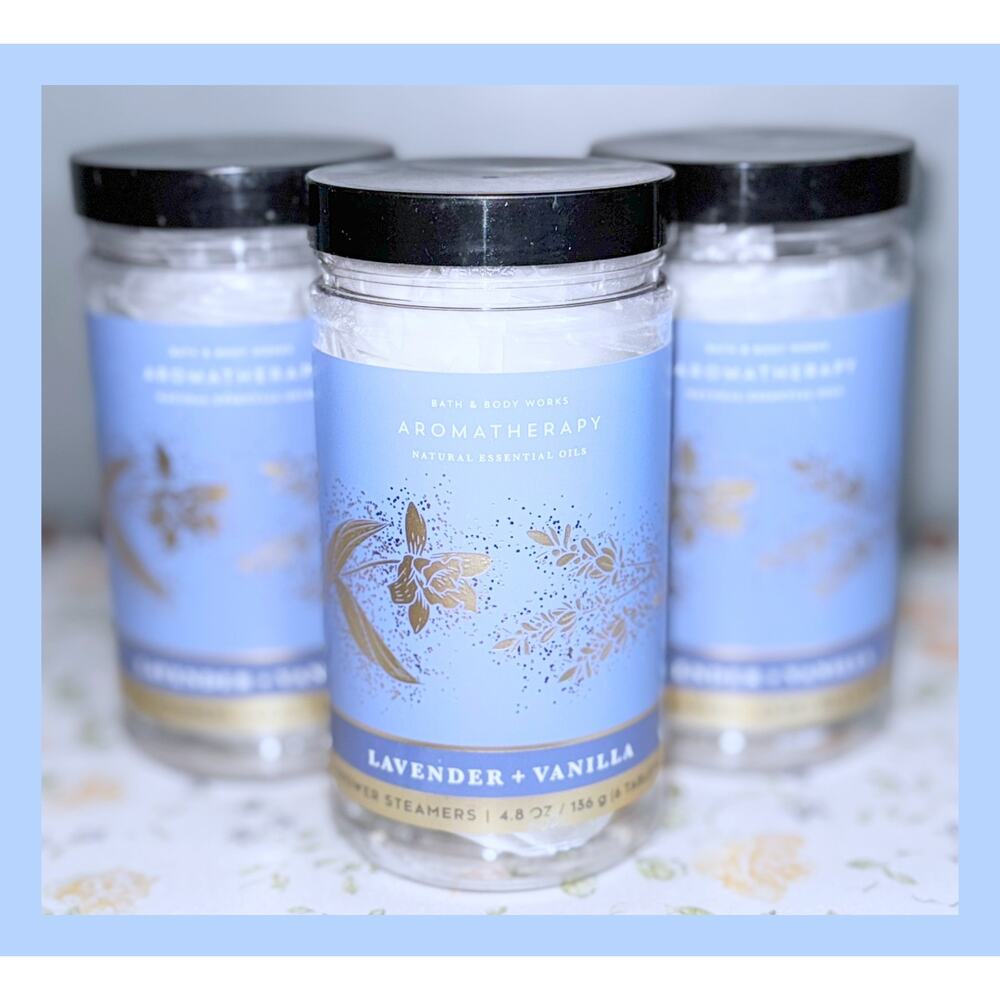 Bath & Body Works Aroma Lavender Vanilla 4.8 oz Shower Steamers x3 Jars